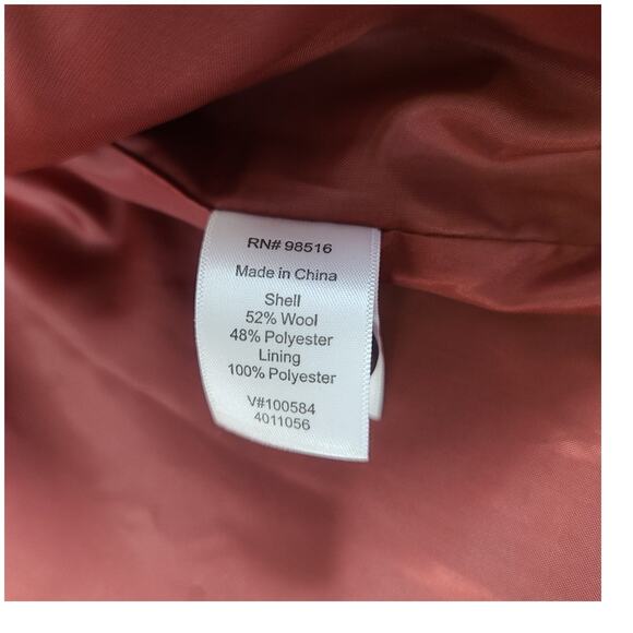 Coldwater Creek Wool Blend Lined Plaid Orange Pale Blue Jacket Blazer Coat Small - Picture 4 of 4